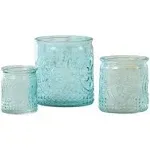 Kate Aspen Nesting Blue Glass Votive Candle (Set of 3) Vintage Tea Light Holders