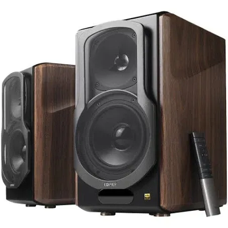 Edifier S2000MKIII Hi-Res Audio Active 2.0 Bluetooth Bookshelf Speaker Set - Brown