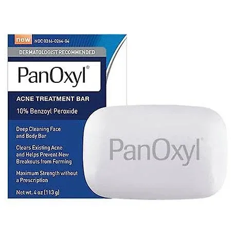 PanOxyl 10% Benzoyl Peroxide Acne Face Cleansing Bar - 4oz