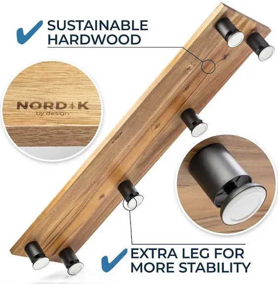 Nordik Large Dual Monitor Riser for 2 - Premium Handmade Hardwood Acacia Comp...