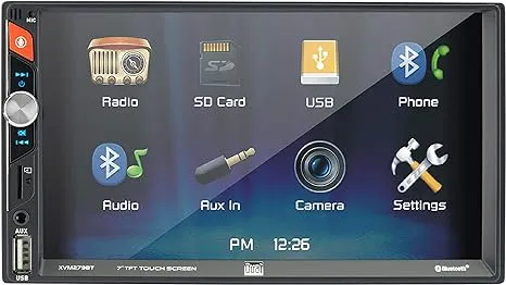 Dual Electronics Xvm279bt 7" LED Backlit Multimedia Touch Screen Car Stereo