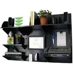  Office Organizer Unit Wall Mounted Office Desk Storage and Black/Black