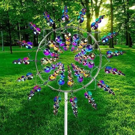 Magical Metal Garden Windmill,Kinetic Wind Spinners,Wind Sculpture for Yard 3D Outdoor Wind Kinetic Sculpture Move with The Wind - Metal Wind Spinners