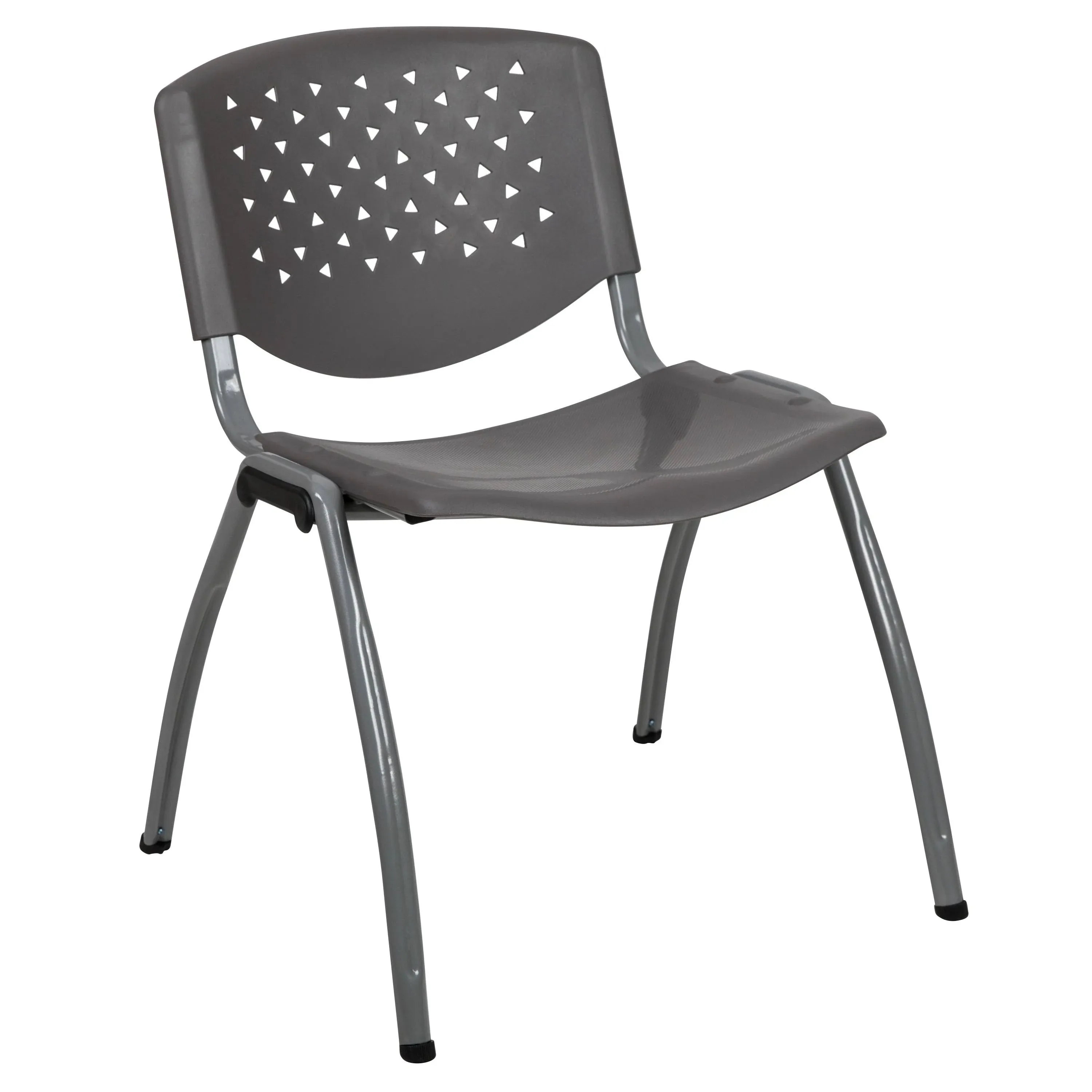 Flash Furniture Hercules Series 880 lb. Capacity Plastic Stack Chair with Titanium Frame