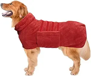 Dog Bathrobe Towel Dog Drying Coat-Dry Fast Dog Bag-Pineapple Grid Fast Drying ...