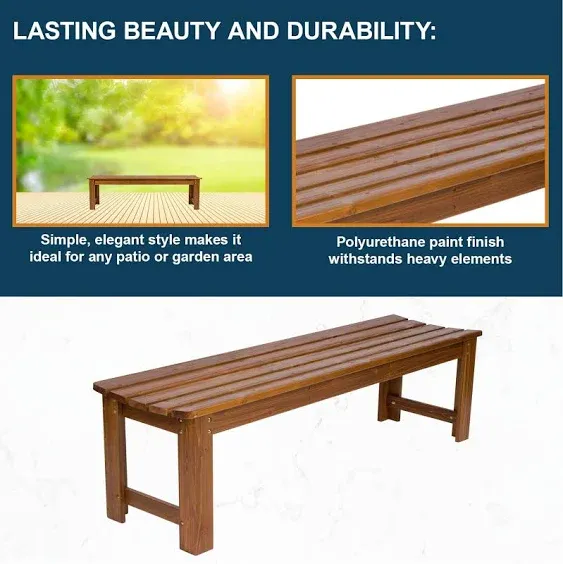 Shine Company 4205 60-in W x 18.25-in H Oak Cedar Garden Bench