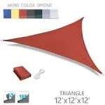 LOVE STORY 12' x 12' x 12' Triangle Terra Red Sun Shade Sail Canopy UV Block for Outdoor Patio Garden Backyard