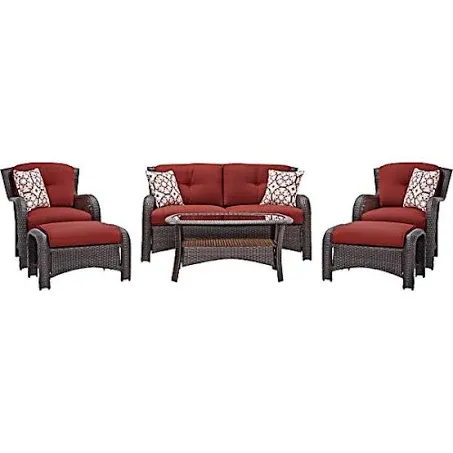 Cambridge 6 pc. Corolla Outdoor Lounge Set, Red