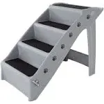 Petmaker Durable Indoor/Outdoor 4-Step Design Pet Stairs, Gray