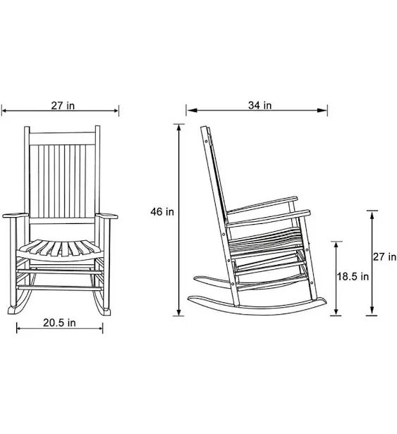 Shine Company Traditional Hardwood Indoor/Outdoor Patio Porch Rocker in Red