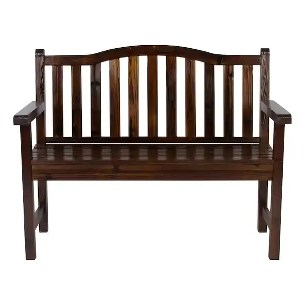 Shine Company Belfort Garden Bench - Burnt Brown