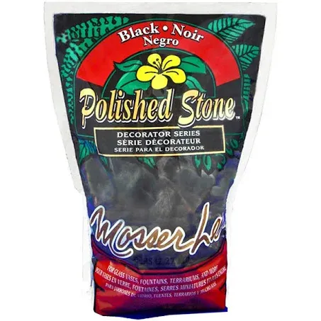 Mosser Lee ML1161 Indoor Terrariums Black Polished Stones Soil Cover 5 lbs.