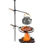 Outdoor Campfire Grill Grate - 360° Swivel &amp; Height Adjustable - Heat Resistant