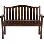 Shine Company Belfort Garden Bench - Burnt Brown