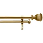 Exclusive Home Napoleon Double Curtain Rod and Finial Set, Matte Bronze, 36&#034;-72&#034;