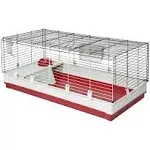 Midwest Homes for Pets Deluxe Rabbit & Guinea Pig Cage, X-Large, White & Red