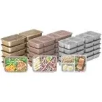 Prep 60piece Meal Prep Kit 1 2 &amp; 3compartment Containers With Custom Fit Lids Mi