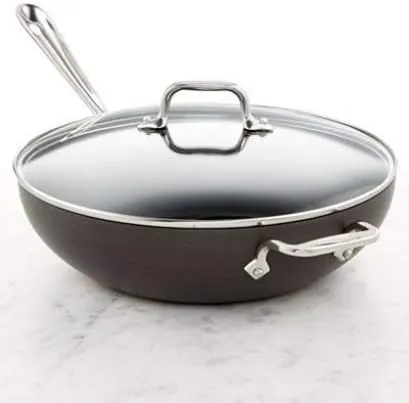 All-Clad Hard-Anodized Commercial Strong Nonstick 12" Chefs Pan with Lid