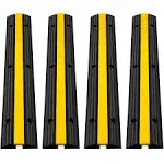 VEVOR 4 Pcs Cable Protector Ramp 18000 lbs Speed Bump Floor Cable Protector