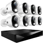 Night Owl 2-Way Audio 12 Channel DVR Security System with 2TB Hard Drive and 8 Wired 2K Deterrence Cameras, White