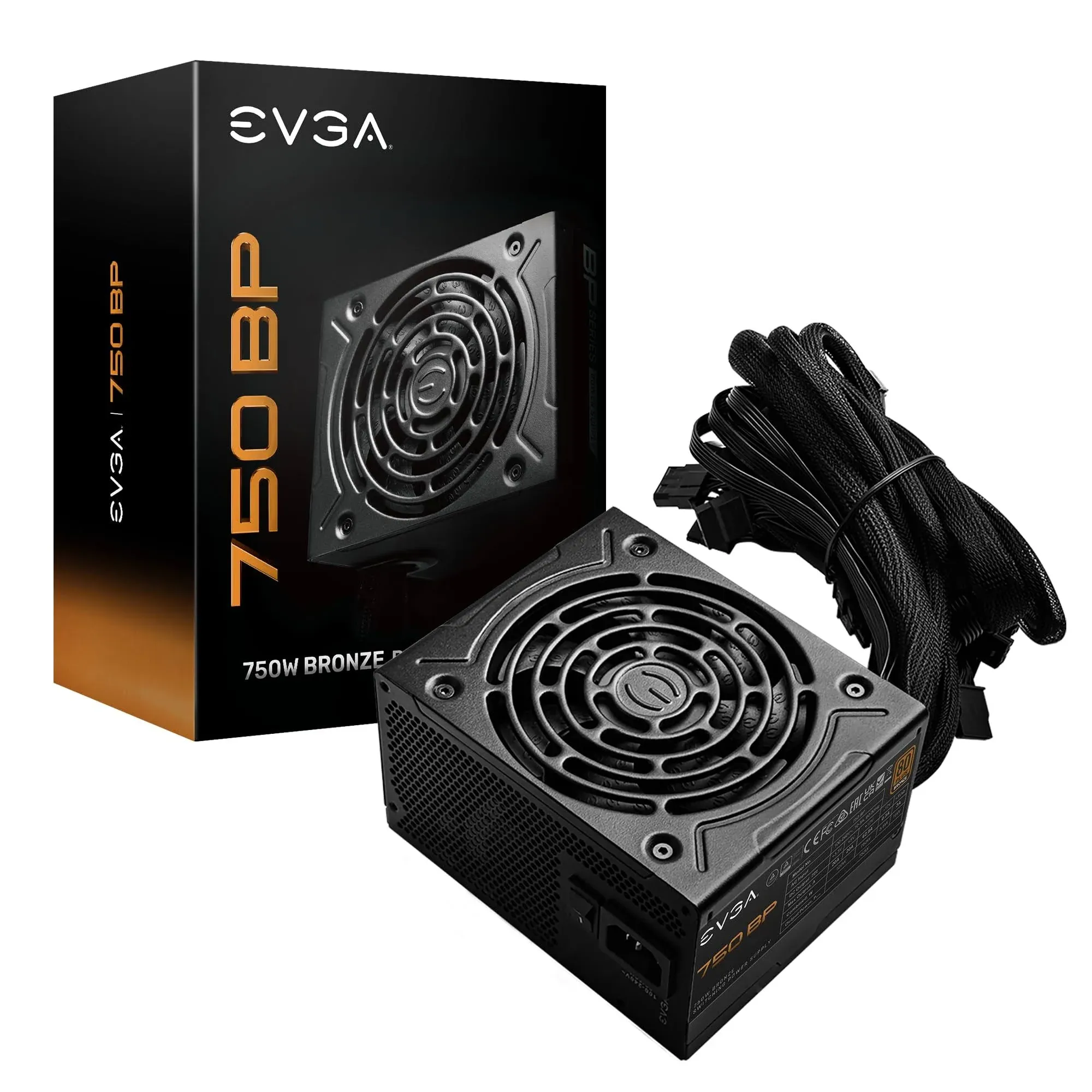 EVGA 750 BP, 80+ BRONZE 750W, 3 Year Warranty, Compact 120mm Size, Power Supply 100-BP-0750-K1