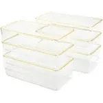  Kerry Plastic Stackable Office Desk Drawer Organizers, 6 Pack, with 6&#034; x 3&#034;