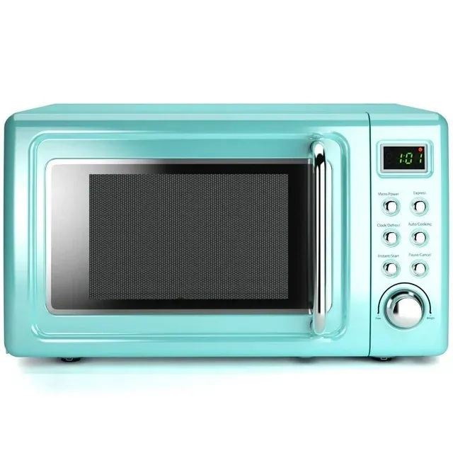 Costway 0.7Cu.ft Retro Countertop Microwave Oven 700W LED Display