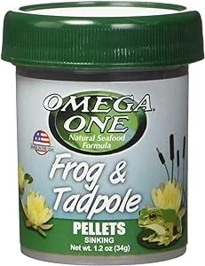 OMEGA 63131 1 One Frog & Tadpole Pellet 1.2oz, Yellow