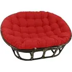 International Caravan Rattan Double Papasan Chair with Twill Cushion Red