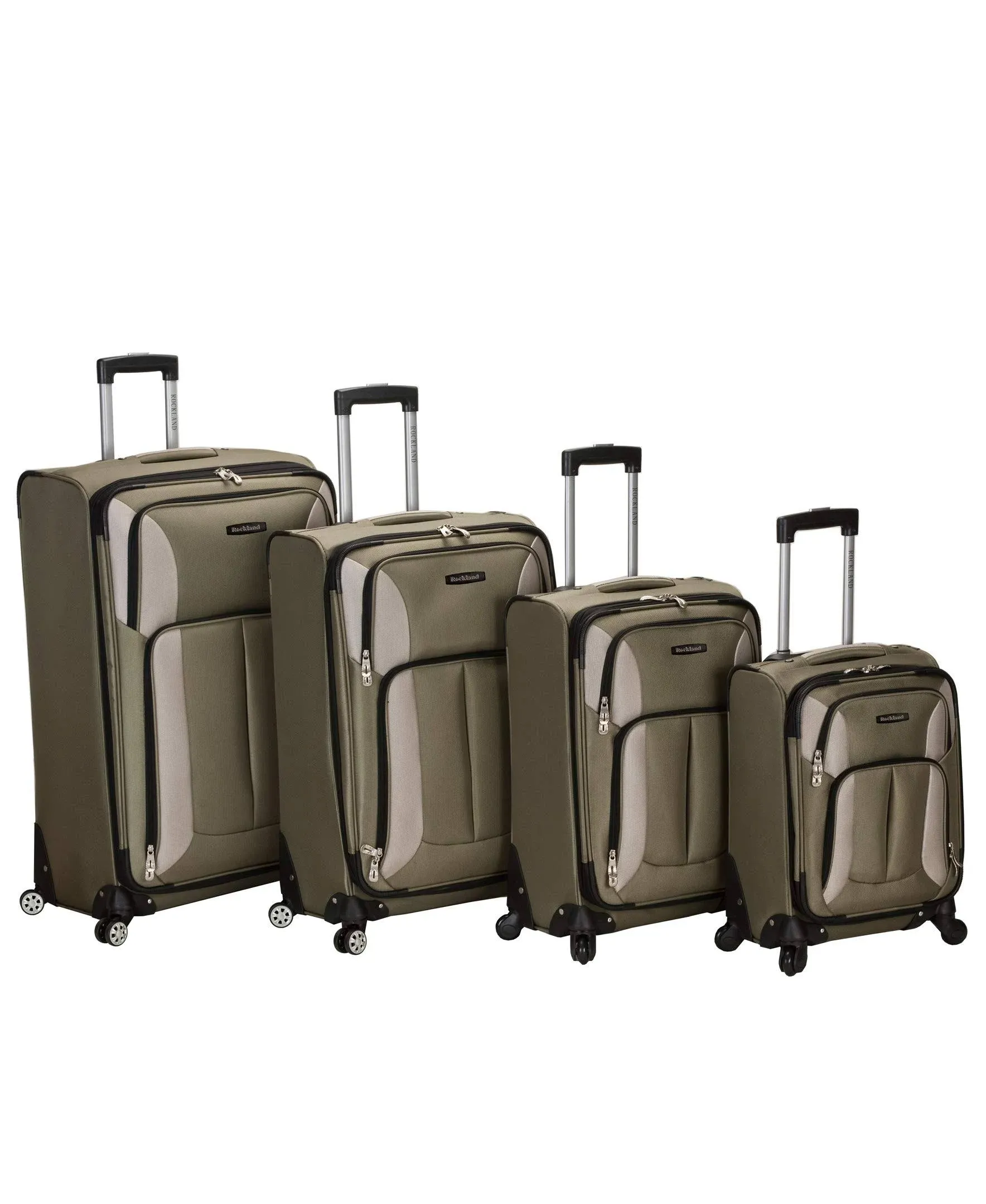 Rockland Luggage 4 Piece Impact Softside Spinner Luggage Set