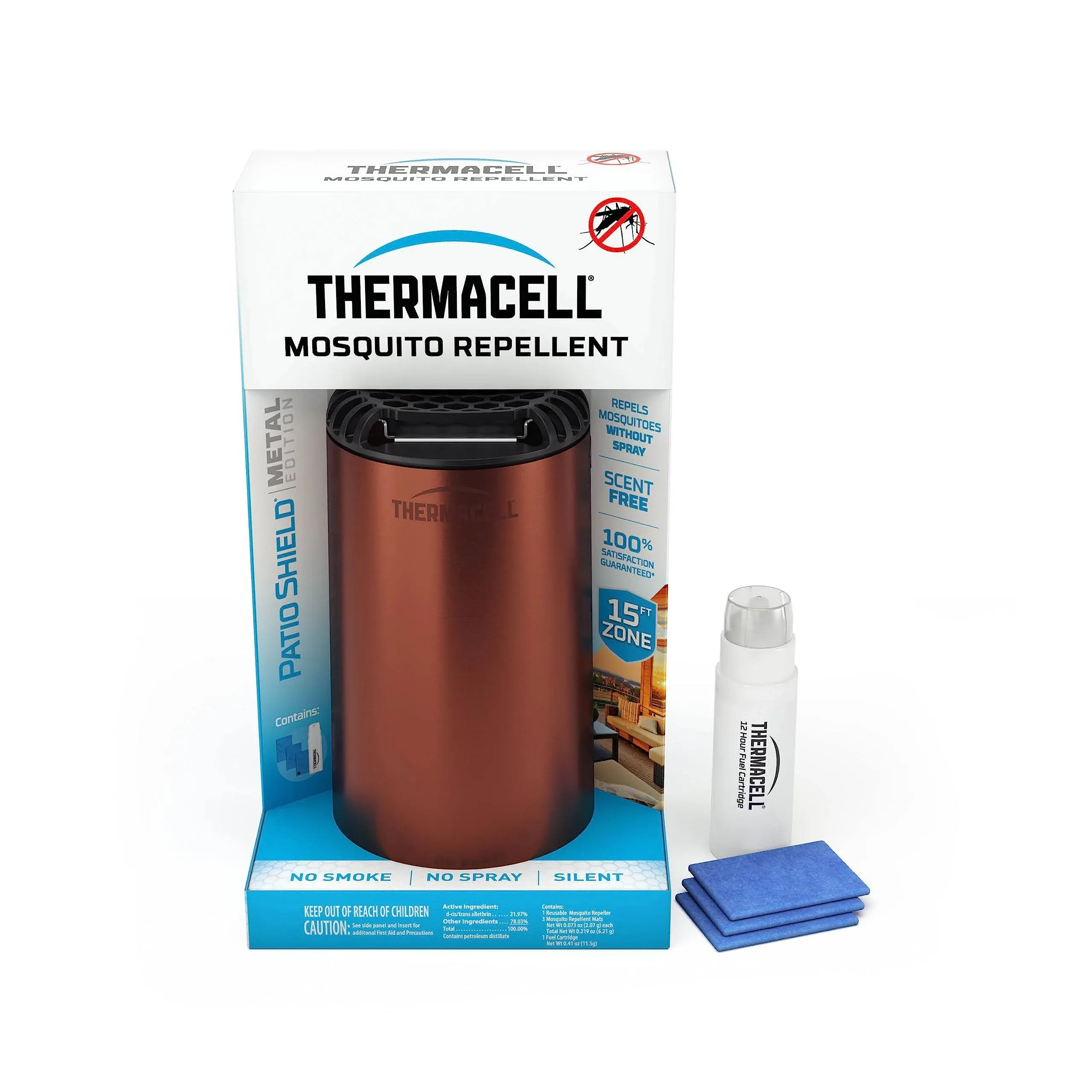 Thermacell Mosquito Patio Shield Repeller; Includes 12-Hour Refill; Highly Effective Mosquito Repellent for Patio; Bug Spray Alternative; Scent Free; No Candles or Flames