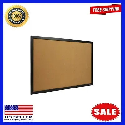 Quartet Cork Bulletin Board, 24&#034; x 36&#034;, Black Frame