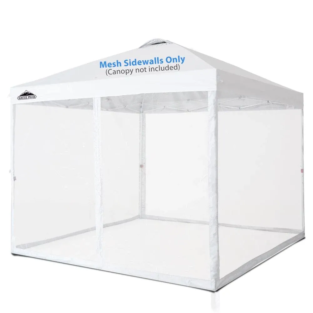 4 Mesh Sidewalls for Eagle Peak 10x10 Straight Leg Pop Up Canopy, White ...