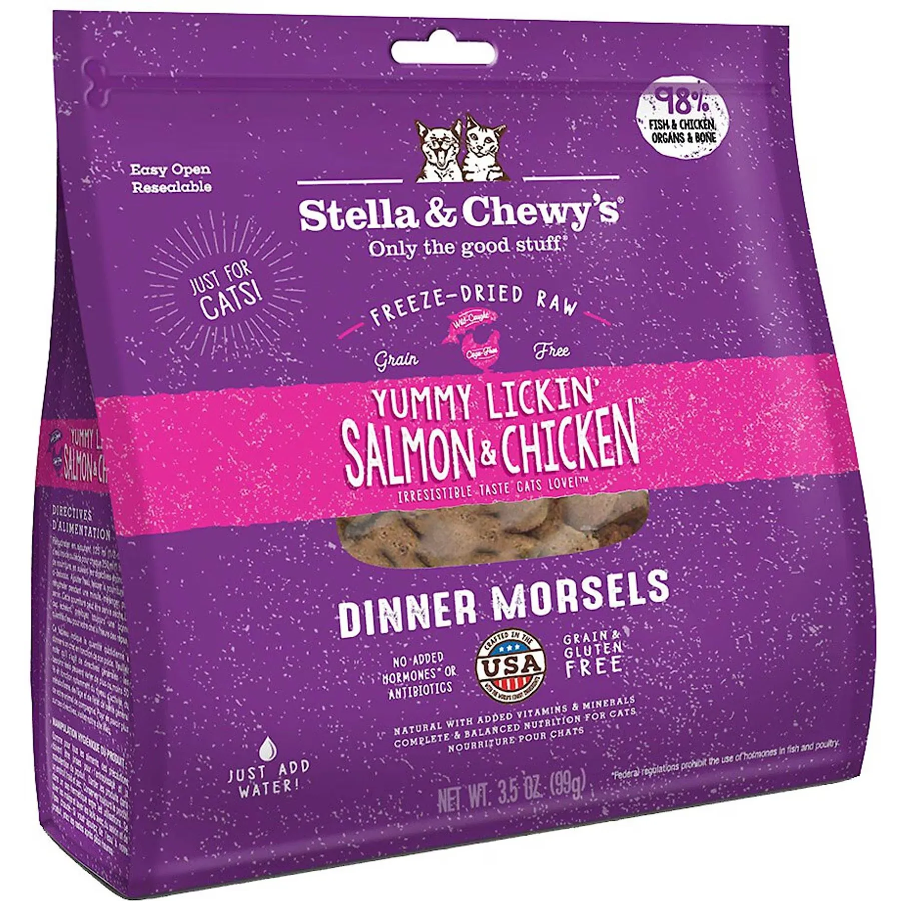 Stella & Chewy's Dinner Yummy Lickin' Salmon Chicken Freeze-Dried Cat Food - 18 oz