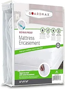 Guardmax Zippered Mattress Encasement - Cot Size - Waterproof and Bed Bug Proof Mattress Protector - 6 Sided Absorbent Mattress Cover - Soft, Breathable, and Hypoallergenic. (Day Bed 33 X 75 X 10)