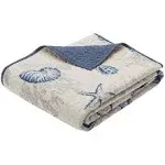 Madison Park Bayside Oversized Quilted Throw Blue