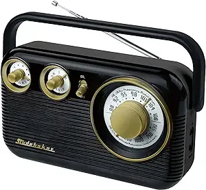 Studebaker SB2003TE Retro Portable AM/FM Analog Radio With Built In Speaker (Tea