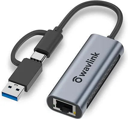 Wavlink USB C to Ethernet Adapter 2-in-1 USB to 2.5G Ethernet Adapter