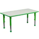 Flash Furniture Rectangular Activity Table In Green/grey