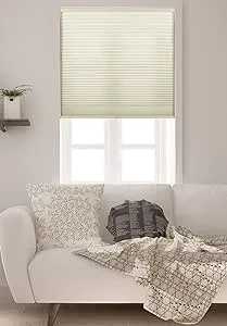 Arlo Blinds Single Cell Light Filtering Cordless Cellular Shades, Color: Cream, Size: 31.5" W x 60" H