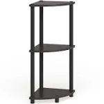 Furinno Turn-N-Tube 3-Tier Corner Display Rack Multipurpose Shelving Unit, Espresso/Black