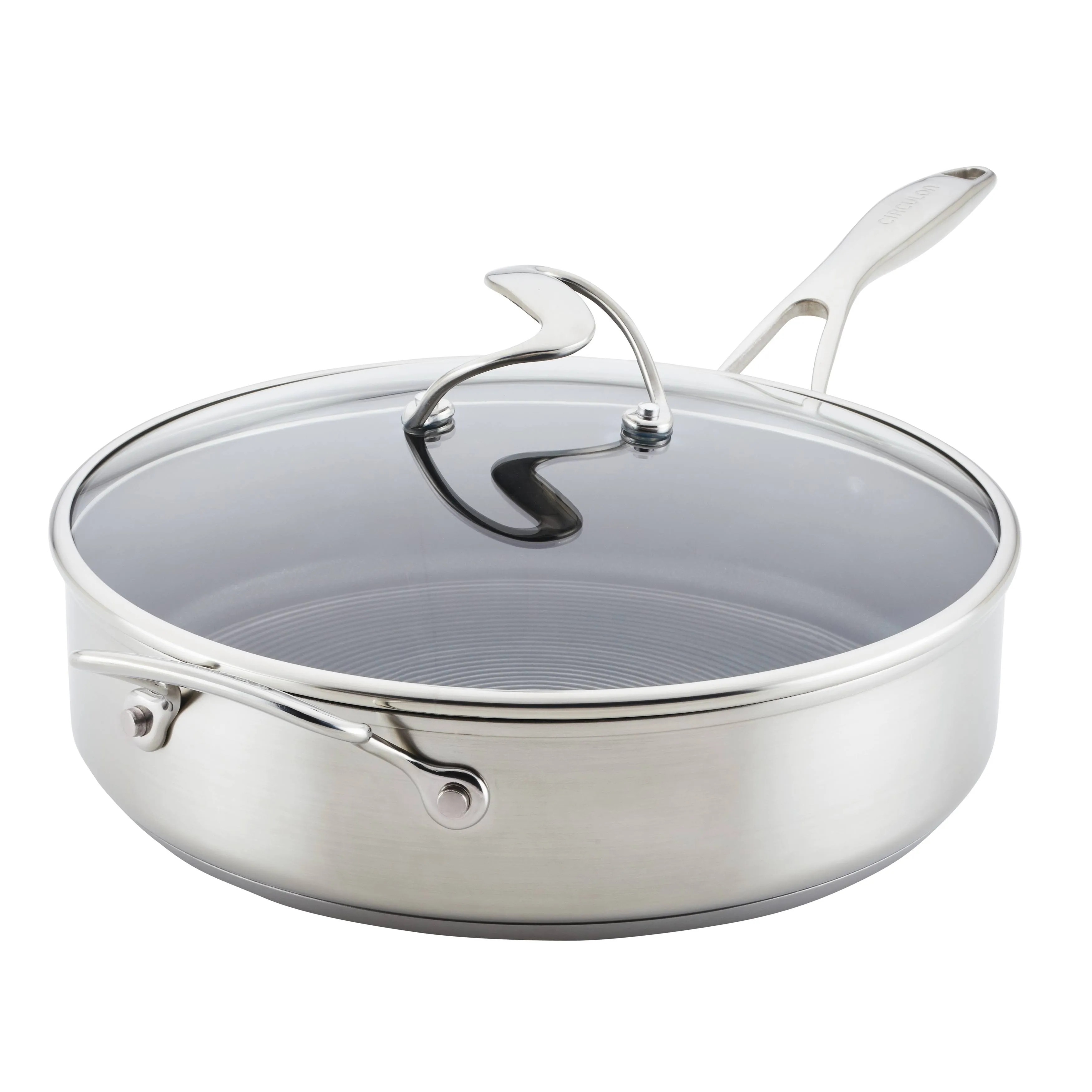 Circulon SteelShield C-Series 5-Quart Tri-Ply Nonstick Saute Pan with Lid and Helper