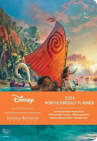 Disney Dreams Collection by Thomas Kinkade Studios 12-Month 2024 Monthly/Weekly Planner Calendar: Moana