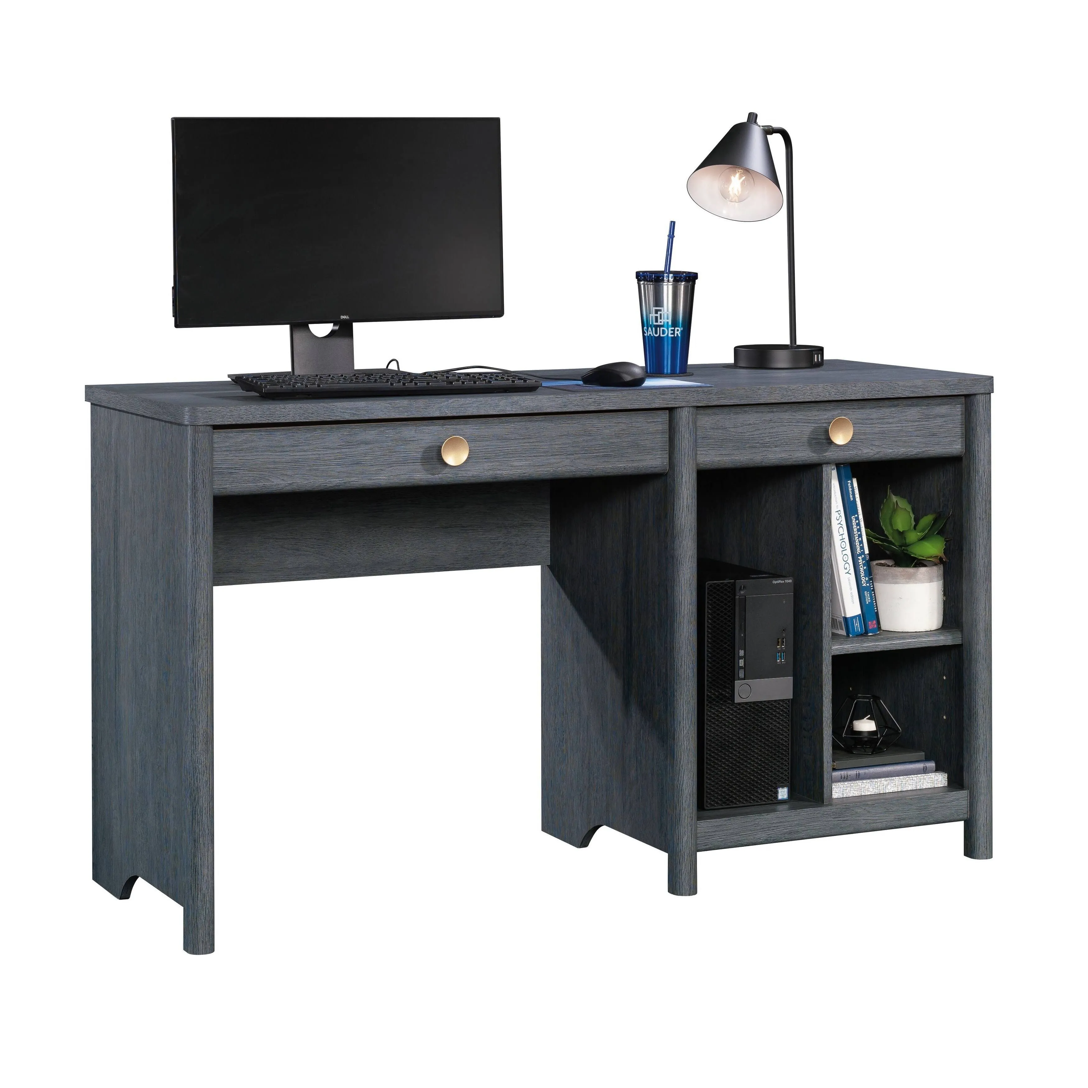 Sauder Dover Edge Home Office Computer Desk, Denim Oak Finish