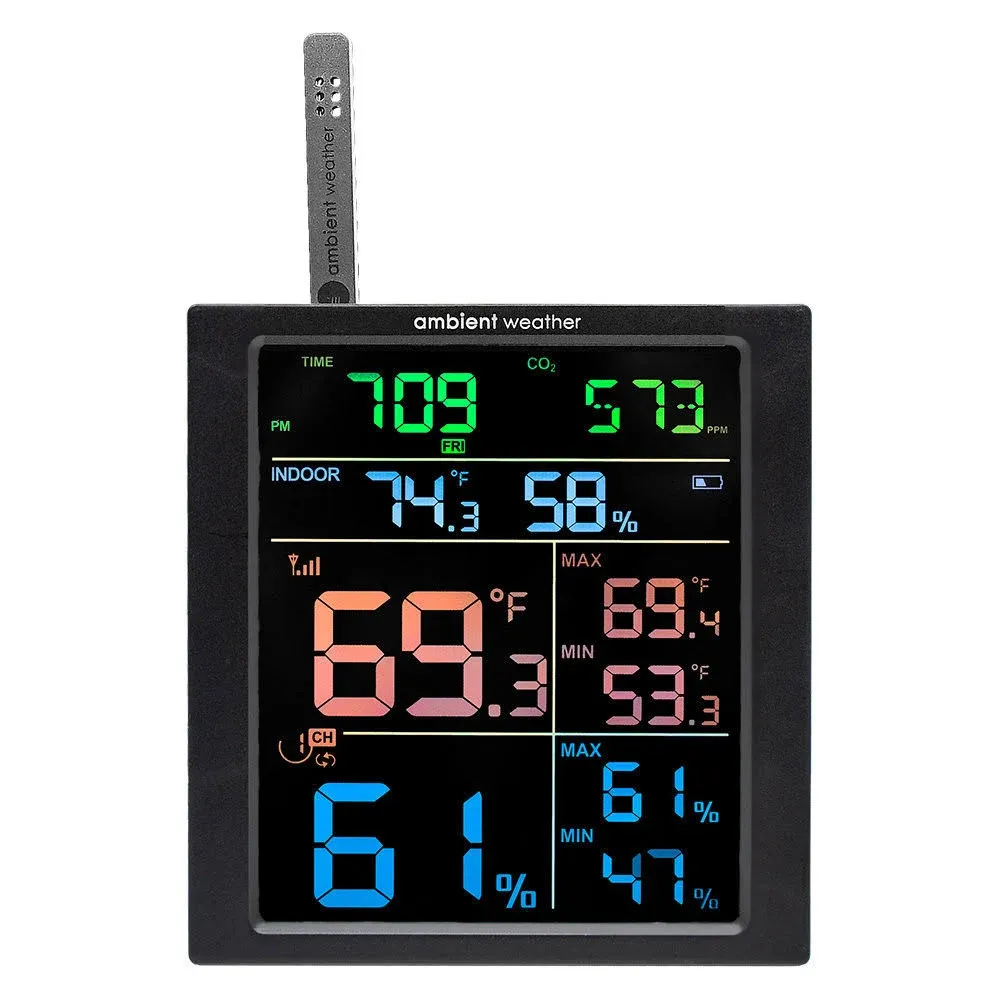 Weather Station with CO2 Monitoring Ambient Weather