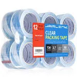 JARLINK Clearer Packing Tape 12 Rolls, Heavy Duty Packaging Tape for Shipping Packaging Moving Sealing, 2.8mil Thicker, 1.88 inches Wide, 60 Yards Per Roll, 720 Total Yards