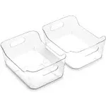  | Plastic Storage Bins - 2 Pack | THE SOHO COLLECTION | Pantry X-Small Clear