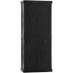 HOMCOM 72.5-inch Farmhouse Kitchen Pantry with 6-Tier Shelves, 1 Drawer, Black