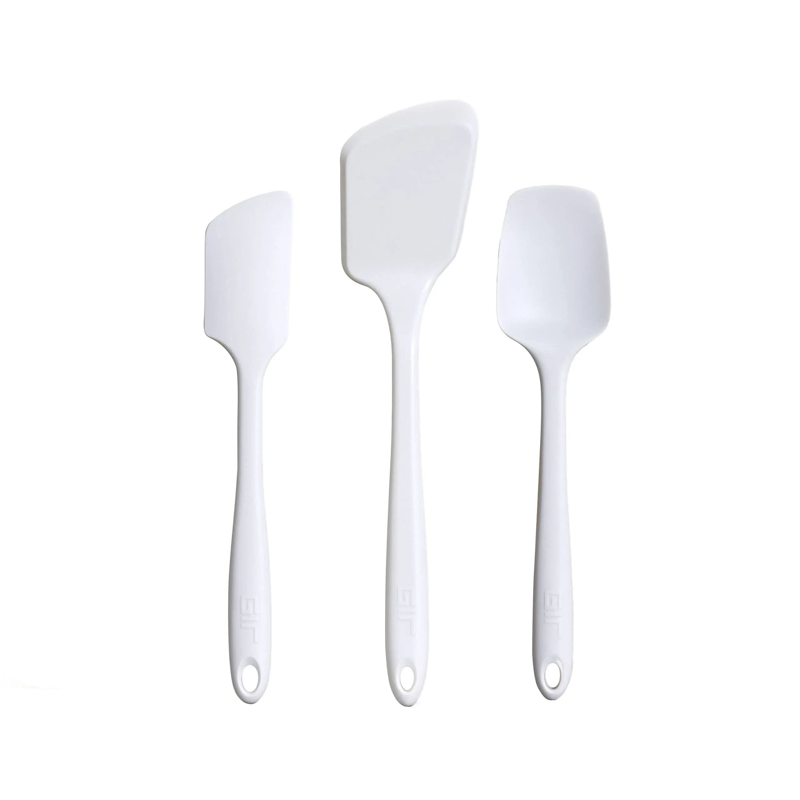 GIR: Get It Right - 3 Piece Silicone Utensil Set - Spatula, Flip & Spoonula - Non-stick - Heat Resistant - Dishwasher Safe - Kitchen Utensils - Baking Supplies - BPA & BPS Free - Studio White