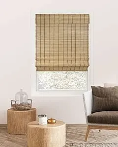 Chicology Cordless Bamboo Light-filtering Roman Shades - 35"W x 64"H - Deer